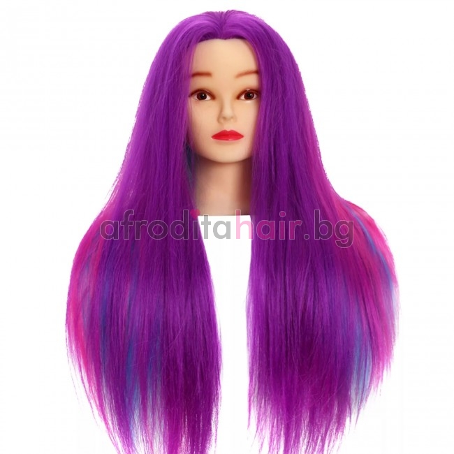 Фризьорска Тренировъчна Глава – Лилав цвят