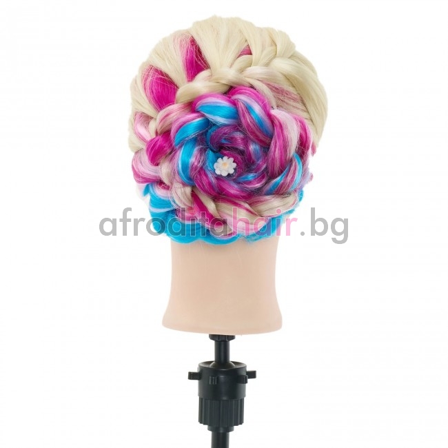 Фризьорска Тренировъчна Глава – Руса с цветни кичури